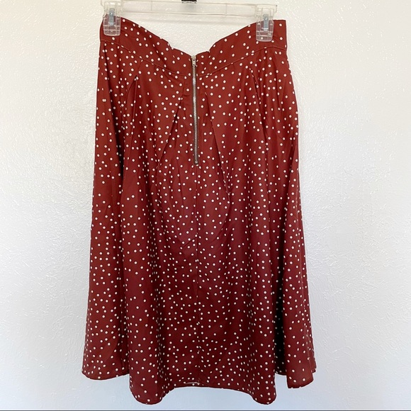 Shein Zip Back Polka Dot Flare Skirt - Picture 4 of 4